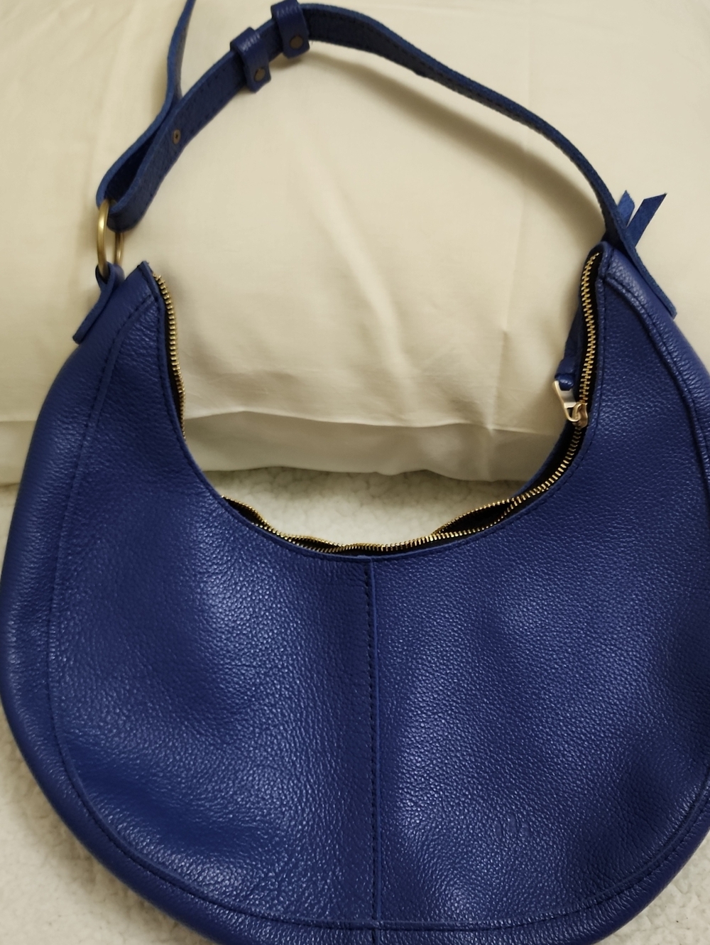 Portland Leather Goods Large Nora Shoulder Bag Cobalt Blue Leather
